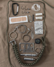 Last inn bildet i Galleri-visningsprogrammet, Mil-Tec paracord overlevelsessett stort, innhold
